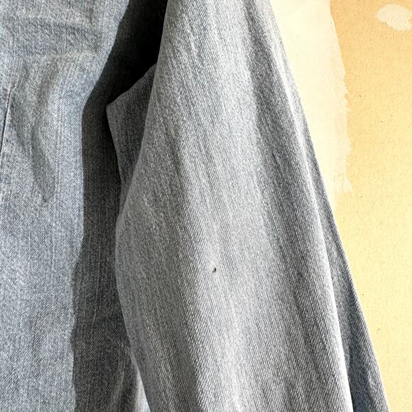 Levis Patchwork Denim Button Down Retro Western Chest Pocket Cotton Blue Large - Picture 5 of 6